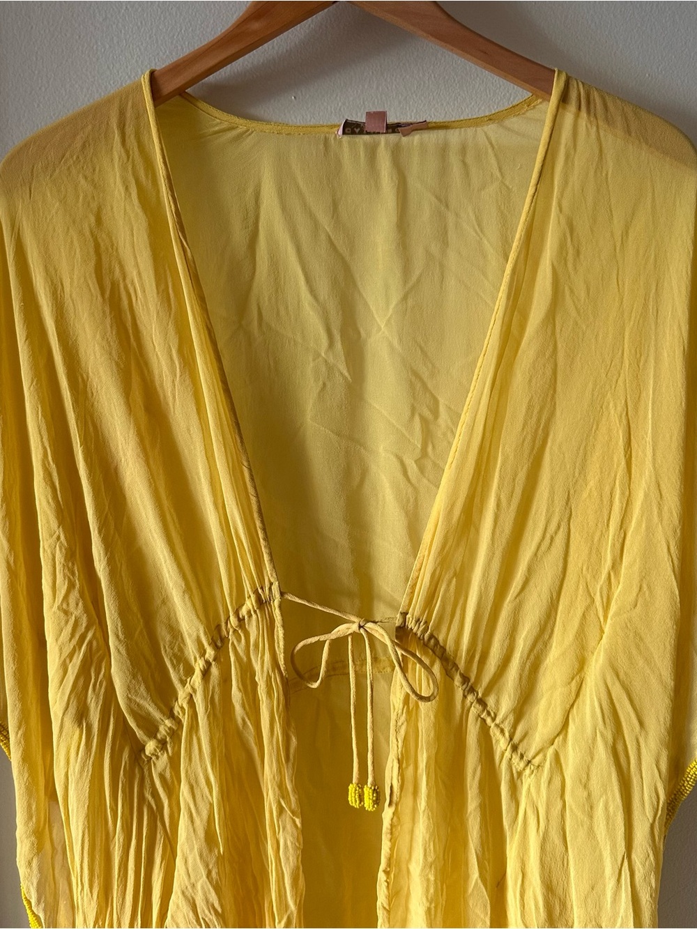 Calypso St. Barth Sunshine Yellow Tie-Front Swim Coverup